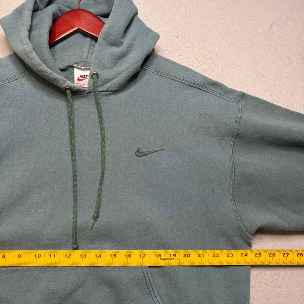 Nike Hoodie Mens Large Green Vintage 90s Made in USA Embroidered Swoosh Faded